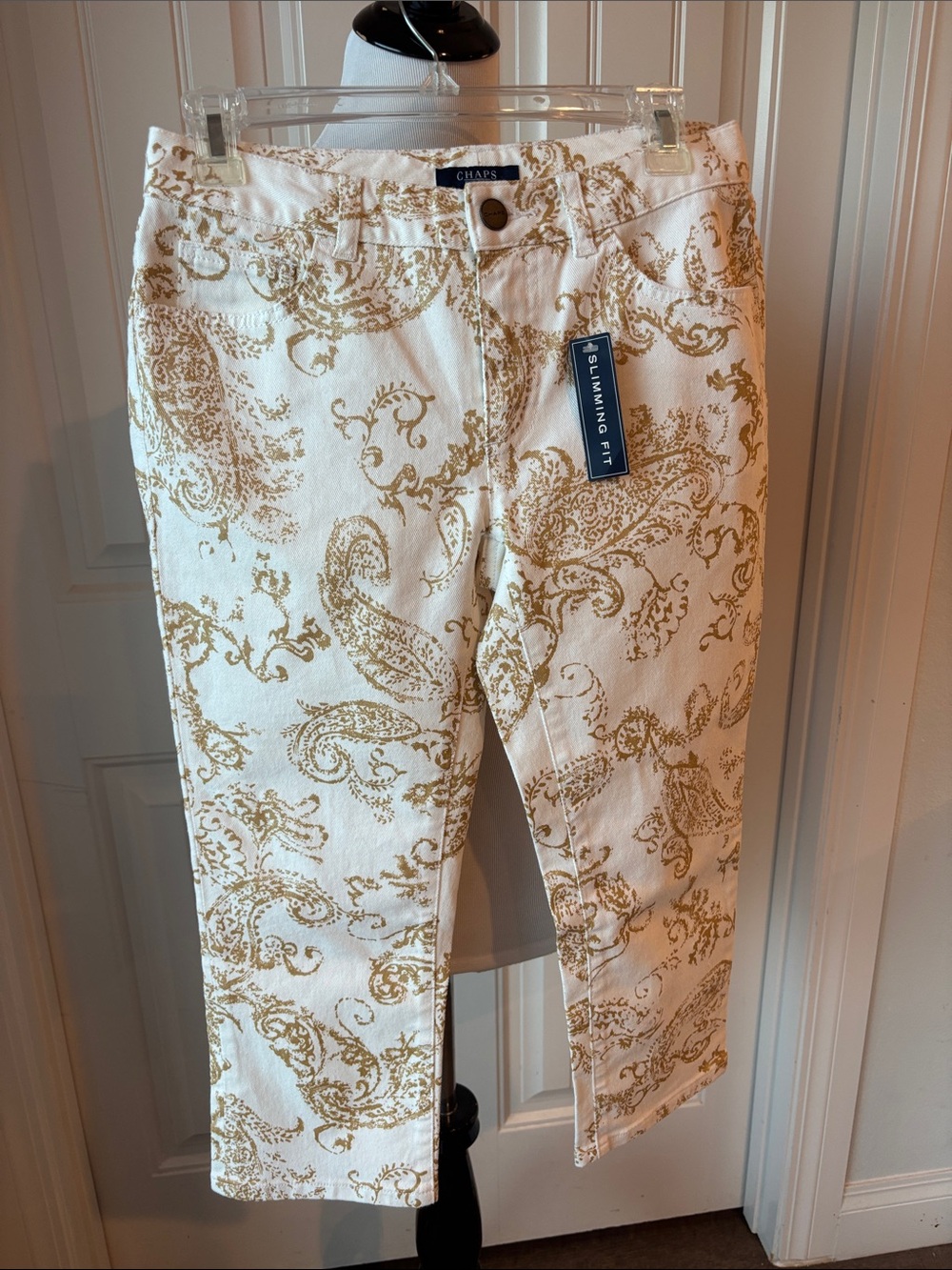 NWT Chaps Slimming Fit Paisley Print Pants